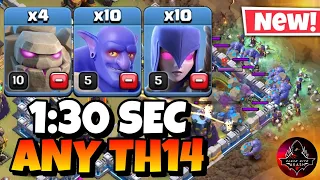 TH14 Golem Bowler Witch Attack With 10 Zap Spell | Best TH14 Attack Strategy in Clash of Clans