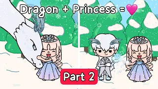 Dragon + Princess = Love Story🩷🐉👸🏼💞[Part 2] | Toca Love Story | Toca Life World🌍