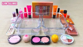 Peach vs Lemon - Mixing Makeup Eyeshadow Into Clear Slime ASMR 135 Satisfying Slime Video
