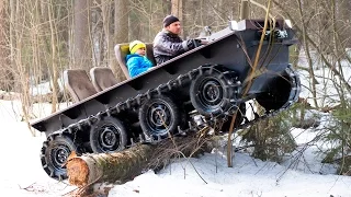 Гусеничный вездеход амфибия за 100 000р! Испытываем жестко!