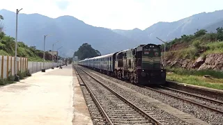 Kollam Chennai Egmore Express chugs and accelerates Bhagavathipuram railway station