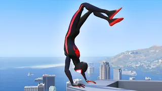 GTA 5 Ragdolls Spiderman x Miles Morales Jumps/Fails (Euphoria Physics) 185