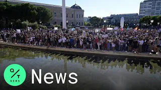 Hundreds Protest Against Coronavirus Rules and Restrictions in Madrid