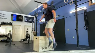 EMOM Row/Burpee Box Jump/Strict Pull-up