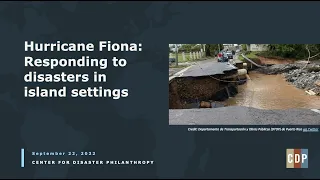 Hurricane Fiona: Responding to disasters in island settings webinar