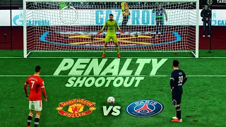 FIFA 22  | Manchester United Vs PSG  Penalty Shootout | Ft. Messi, Ronaldo | UEFA Champions League