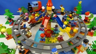 Строим из Lego Duplo, Build and Play toys Lego, railway, train, carousel (железная дорога карусель)