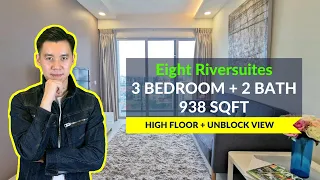 Eight Riversuites - 3 Bedroom 936sqft. High Floor, Unblock View. Singapore Condo Property For Sale