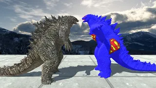 New Superman Godzilla 2014 Vs Team Monster Godzilla 2021 Death run - Animal Revolt Battle Simulator