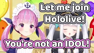 Mea asked Aqua, when she will be added to Hololive