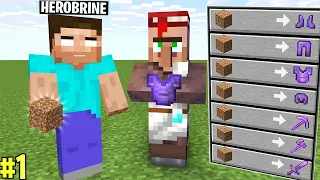 HEROBRINE TRADE OP ITEMS with VILLAGER in Minecraft! EP-1