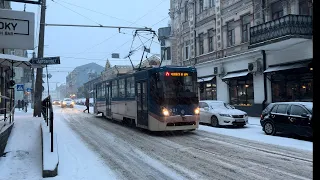 Трамвай К1 №321 марш. 14, м. Київ / Tram K1 no. 321 route 14, Kyiv Ukraine