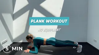 5 MIN PLANK WORKOUT FOR SMALLER WAIST, FLAT ABS| Evelyn Konrad