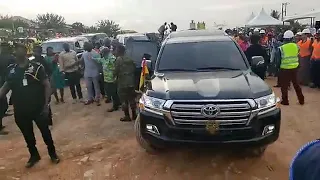 Arrival of President Akuffo Addo at Pokuase to Commission the 4-tier Pokuase Interchange in Accra...