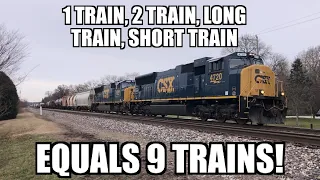 1 Train, 2 Train, Long Trains, Short Trains equals 9 Trains!