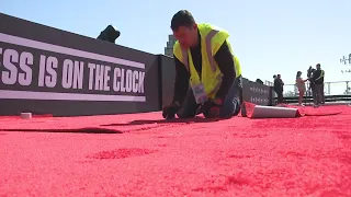 Crews install red carpet ahead of 2023 NFL Draft