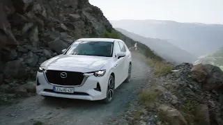 All-new Mazda CX-60 in Rhodium White Off road driving in Turkey