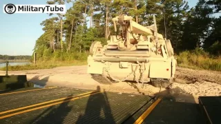 US Marines Crossing a River With Several 60 tons M1A1 Abrams Tanks new