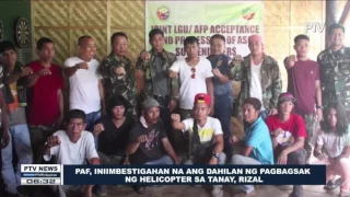 PAF, iniimbestigahan na ang dahilan ng pagbagsak ng helicopter sa Tanay, Rizal