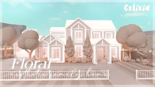 2 story floral aesthetic family home (exterior) | bloxburg house build