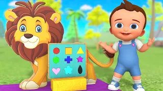 Learn Shapes for Children with Little Baby Fun Play with Lion King Puzzle Shapes Toy Set 3D Kids Edu