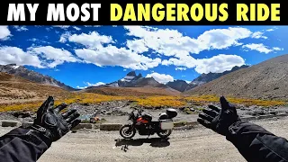 most DANGEROUS RIDE EXPERIENCE of my LIFE | LINGSHED to PADUM | Day-8 | part-2