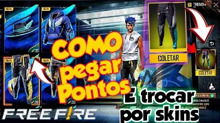 COMO PEGAR PONTOS DE MARCA E TROCAR POR SKINS NO FREE FIRE??? #TREND+FF