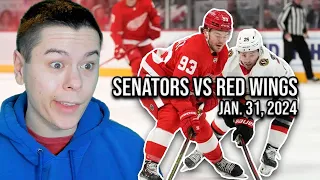 REACTION TO NHL SENATORS VS RED WINGS (1/31) | FULL GAME HIGHLIGHTS