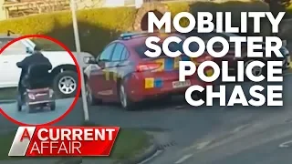 Mobility scooter in slow motion police chase | A Current Affair