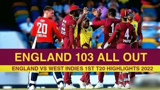 England vs West indies 1st T20 2022 Full match highlights eng vs wi match highlights 2022 t20