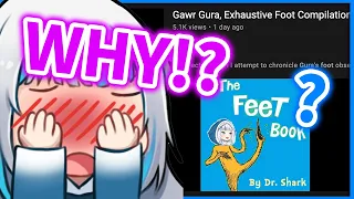 Gura CRINGE Reacts to her FEET clips Compilation【Gawr Gura / HololiveEN】