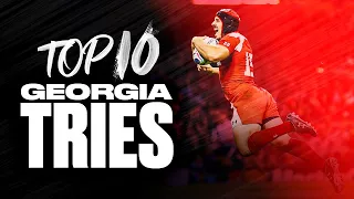 Georgia's Rugby Highlights 🇬🇪 | Top 10 Tries at the Rugby World Cup!