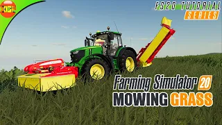 Planting fertilizing and MOWING GRASS in Farming Simulator 20! fs 20 grass fs20