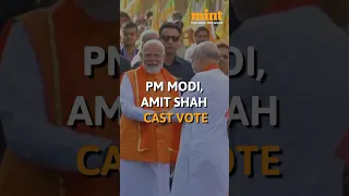 #PM #Modi #amitshah Cast Vote In #Gandhinagar; Urge People To #Vote In Large Numbers | #viralvideo