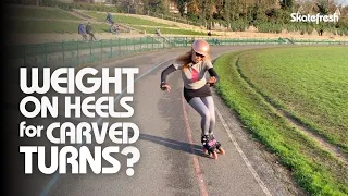 Q&A: Quick Tutorial with Asha. Can your weight be on the heels during carved turns on inline skates?