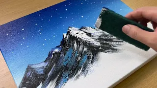 Painting Snowy Mountains / Easy Acrylic Painting Technique