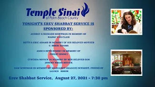 Temple Sinai Erev Shabbat Service August 27, 2021