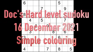 Sudoku solution – Docs Hard level sudoku 23 December 2021 Simple colouring