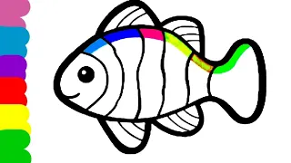 DRAW A COLOURFUL FISH STEP BY STEP| FISH DRAWING AND PAINTING||