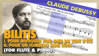 🎼 C. DEBUSSY -  Bilitis (Mov. 1 & 2) [FLUTE & PIANO] - (Sheet Music Scrolling)