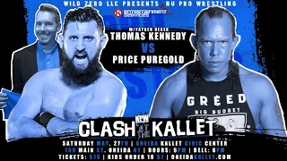 NU Wrestling: Clash at the Kallet Match 2 - Tommy Kennedy VS Price Puregold