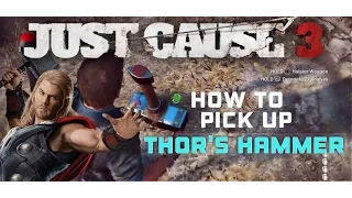 Just Cause 3 How to Pick Up Thor's Hammer?!? (Easter Egg)