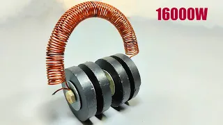 Free Energy Generator 16000W use copper wire and parmanent magnet II @maker10m