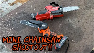 #192 Mini Chainsaw Shootout! Milwaukee Hatchet & Taranzy Mini Saw