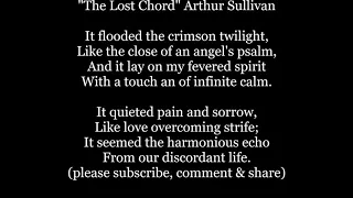 The Lost Chord Lyrics Words trending religious hymn sing along music song Arthur Sullivan not film