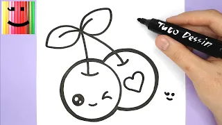 How to draw a cute cherries