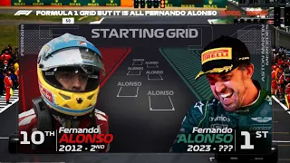 F1 Starting GRID But Fernando Alonso Is The Only Driver