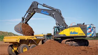 Volvo's Largest Excavator Loading Trucks