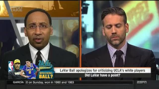 First Take HD  LaVar Ball Apologizes For Criticizing UCLA's White Players   April 10, 2017