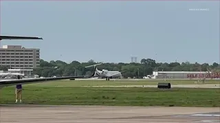 Plane's landing gear collapses as it arrives at Houston's Hobby Airport